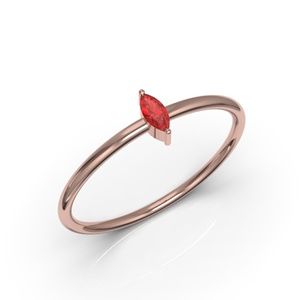 Rose Gold Marquise Minimalist Promise Ring